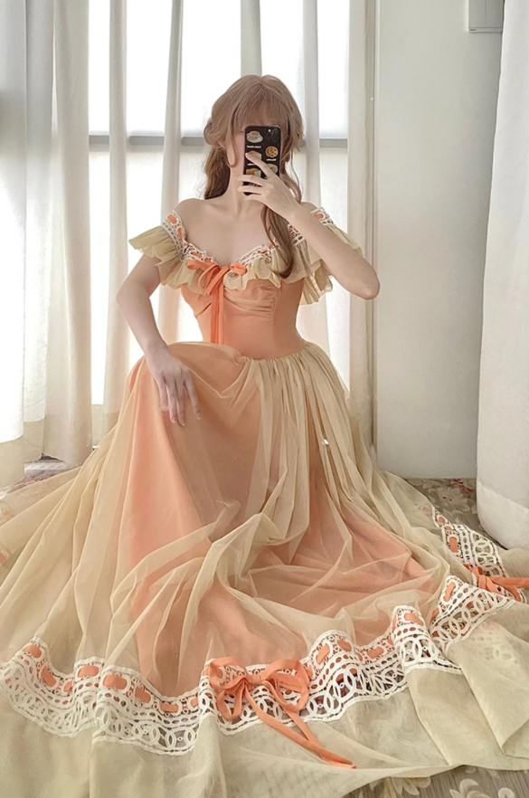 Robe de bal de princesse bustier à volants en satin long, robe de soirée C8117