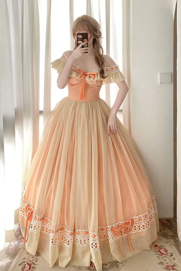 Robe de bal de princesse bustier à volants en satin long, robe de soirée C8117
