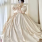 Robe de bal de princesse bustier à volants en satin long, robe de soirée C8117
