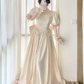 Robe de bal de princesse bustier à volants en satin long, robe de soirée C8117