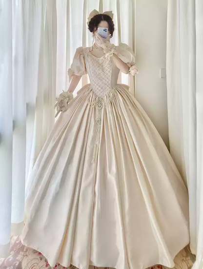 Robe de bal de princesse bustier à volants en satin long, robe de soirée C8117