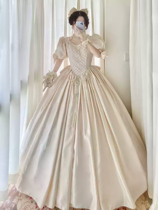 Robe de bal de princesse bustier à volants en satin long, robe de soirée C8117