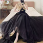 Robe de bal de princesse bustier à volants en satin long, robe de soirée C8117