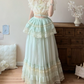 Robe de bal de princesse bustier à volants en satin long, robe de soirée C8117