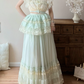 Robe de bal de princesse bustier à volants en satin long, robe de soirée C8117