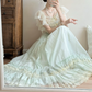 Robe de bal de princesse bustier à volants en satin long, robe de soirée C8117