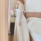 Robe de bal de princesse bustier à volants en satin long, robe de soirée C8117