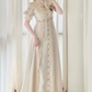 Robe de bal de princesse bustier à volants en satin long, robe de soirée C8117