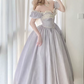 Robe de bal de princesse bustier à volants en satin long, robe de soirée C8117
