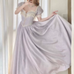 Robe de bal de princesse bustier à volants en satin long, robe de soirée C8117