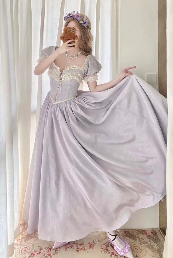Robe de bal de princesse bustier à volants en satin long, robe de soirée C8117
