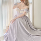 Robe de bal de princesse bustier à volants en satin long, robe de soirée C8117