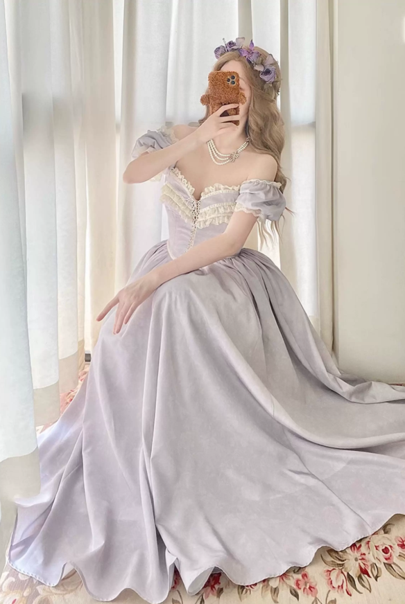 Robe de bal de princesse bustier à volants en satin long, robe de soirée C8117