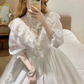 Superbe robe de mariée sirène bustier en satin et tulle, longue et en dentelle, C4563