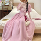 Lovely Short Sleeve Chiffon Prom Dress Ruffles Lace A-Line Evening Dress C8750