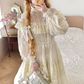 Ornate High Collar Lace Wedding Dresses Ivory Long Sleeve A-Line Bridal Dress C8753