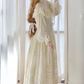 Ornate High Collar Lace Wedding Dresses Ivory Long Sleeve A-Line Bridal Dress C8753
