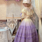 Elegant Long Sleeve High Collar Prom Dress Purple Lace A-Line Evening Dress C8754