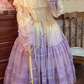 Elegant Long Sleeve High Collar Prom Dress Purple Lace A-Line Evening Dress C8754