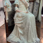 Sleek Short Sleeve Green Prom Dress Appliques Lace A-Line Evening Dress C8755