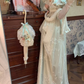 Sleek Short Sleeve Green Prom Dress Appliques Lace A-Line Evening Dress C8755