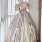 Ornate Short Sleeve Floral Prom Dress Bows A-Line Evening Dress C8759