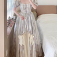 Ornate Short Sleeve Floral Prom Dress Bows A-Line Evening Dress C8759