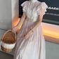 Robe de bal de princesse bustier à volants en satin long, robe de soirée C8117