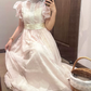 Robe de bal de princesse bustier à volants en satin long, robe de soirée C8117