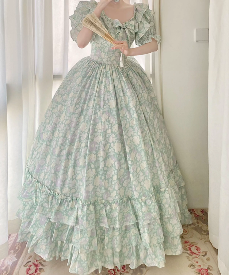 Robe de bal de princesse bustier à volants en satin long, robe de soirée C8117