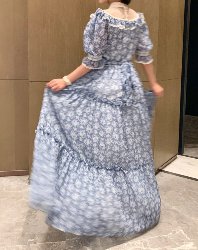 Robe de bal de princesse bustier à volants en satin long, robe de soirée C8117
