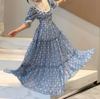 Robe de bal de princesse bustier à volants en satin long, robe de soirée C8117
