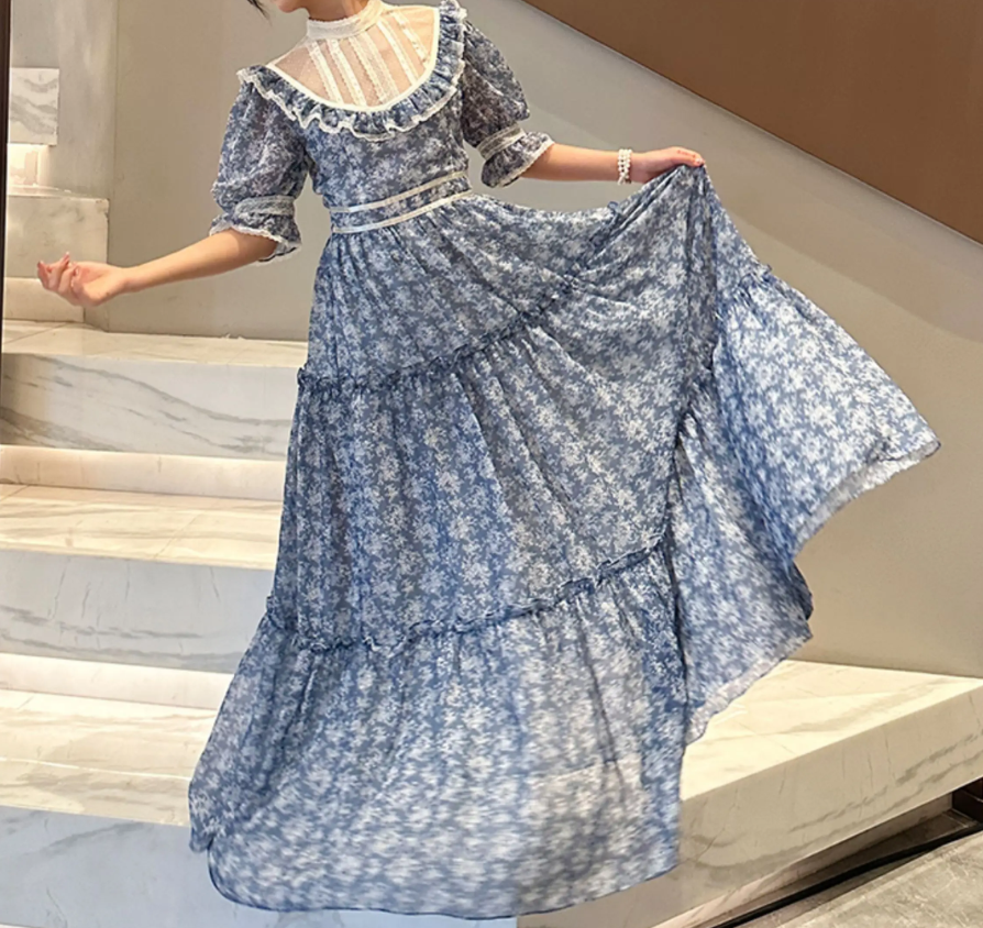 Robe de bal de princesse bustier à volants en satin long, robe de soirée C8117
