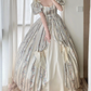 Trendy Short Sleeve Floral Ball Gown Bows Satin Sweet 16 Dresses C8770