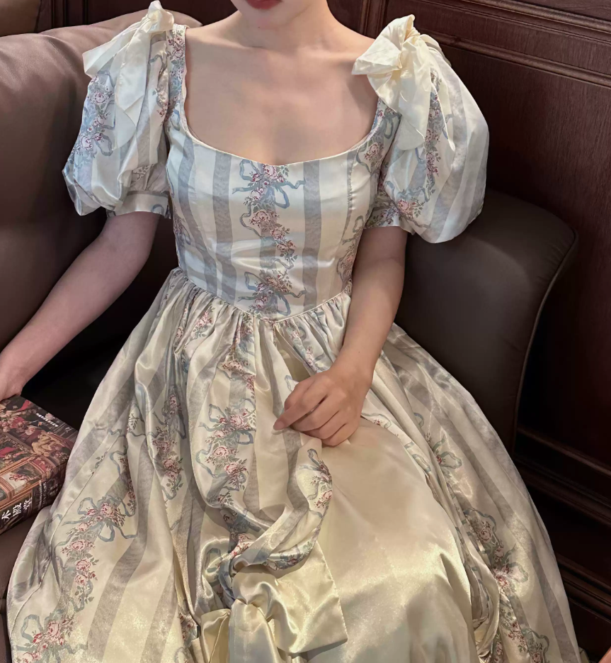Trendy Short Sleeve Floral Ball Gown Bows Satin Sweet 16 Dresses C8770