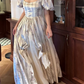 Trendy Short Sleeve Floral Ball Gown Bows Satin Sweet 16 Dresses C8770
