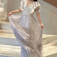 Robe de bal de princesse bustier à volants en satin long, robe de soirée C8117