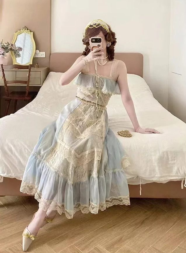 Robe de bal de princesse bustier à volants en satin long, robe de soirée C8117