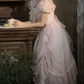 Cute Short Sleeve Pink Ball Gown Bows Ruffles Lace Sweet 16 Dresses C8780