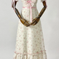 Flowy Short Sleeve Floral Prom Dress Pink Ruffles A-Line Evening Dress C8782