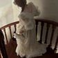 Robe de bal de princesse bustier à volants en satin long, robe de soirée C8117