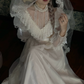 Robe de bal de princesse bustier à volants en satin long, robe de soirée C8117