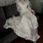 Robe de bal de princesse bustier à volants en satin long, robe de soirée C8117