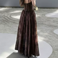Vintage Spaghetti Straps Brown Prom Dress Lace Sequins A-Line Evening Dress C8784