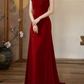 Robe de bal de princesse bustier à volants en satin long, robe de soirée C8117