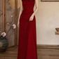 Robe de bal de princesse bustier à volants en satin long, robe de soirée C8117