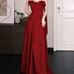 Robe de bal de princesse bustier à volants en satin long, robe de soirée C8117