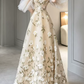 Robe de bal de princesse bustier à volants en satin long, robe de soirée C8117