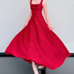 Attractive Spaghetti Straps Red Prom Dress Sequins Bow A-Line Evening Dress C8792