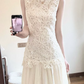 Robe de bal de princesse bustier à volants en satin long, robe de soirée C8117